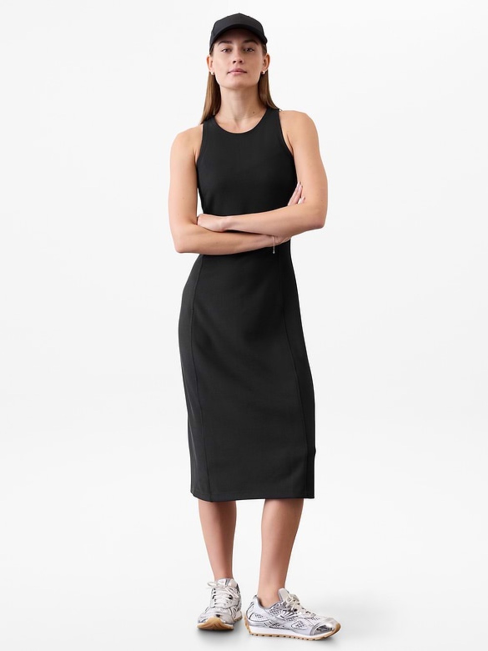 Athleta Seasoft Rib Midi Tank Dress